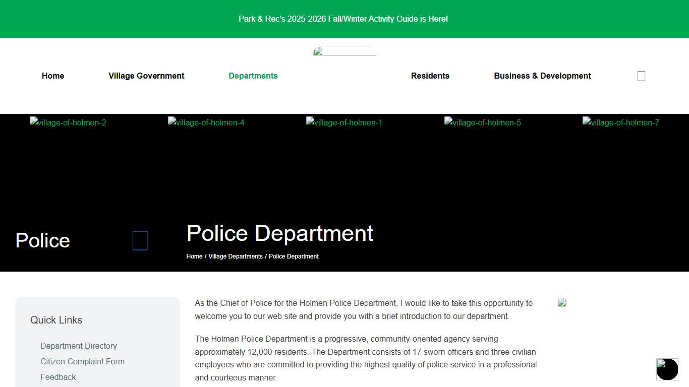 Police Department - Village of Holmen