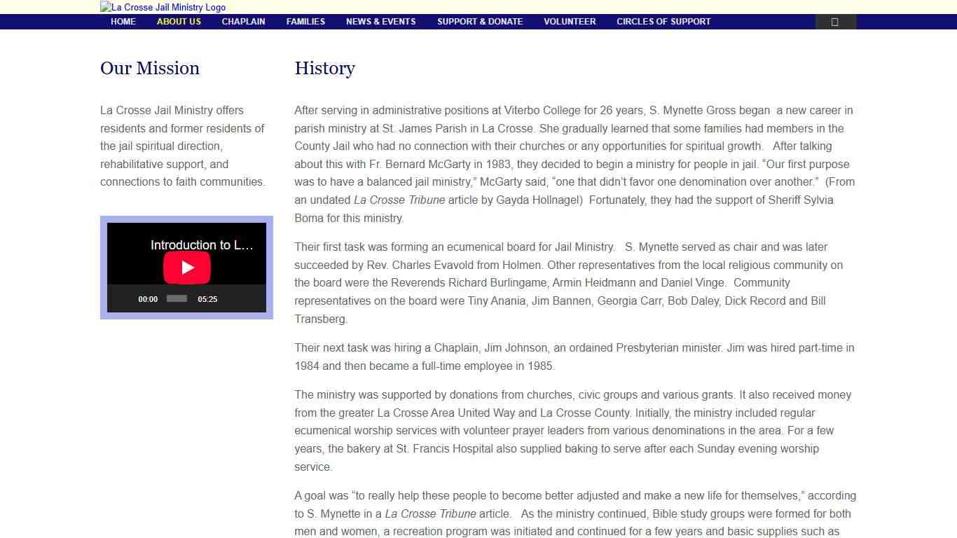 About Us – La Crosse Jail Ministry